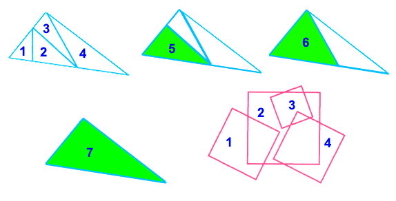 Сколько треугольников на чертеже? Сколько квадратов?
