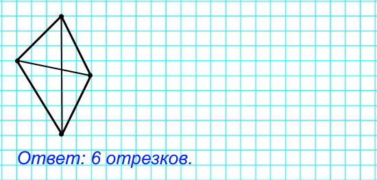 23. Отметь точки, как показано на рисунке. Соедини каждые две точки отрезком. Сколько всего отрезков получилось?