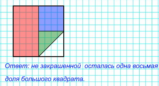 Начерти квадрат со стороной 4 см. Раздели его на 2 равных прямоугольника и закрась один из них красным цветом. Другой прямоугольник раздели на 2 равных квадрата и закрась один из них синим цветом.